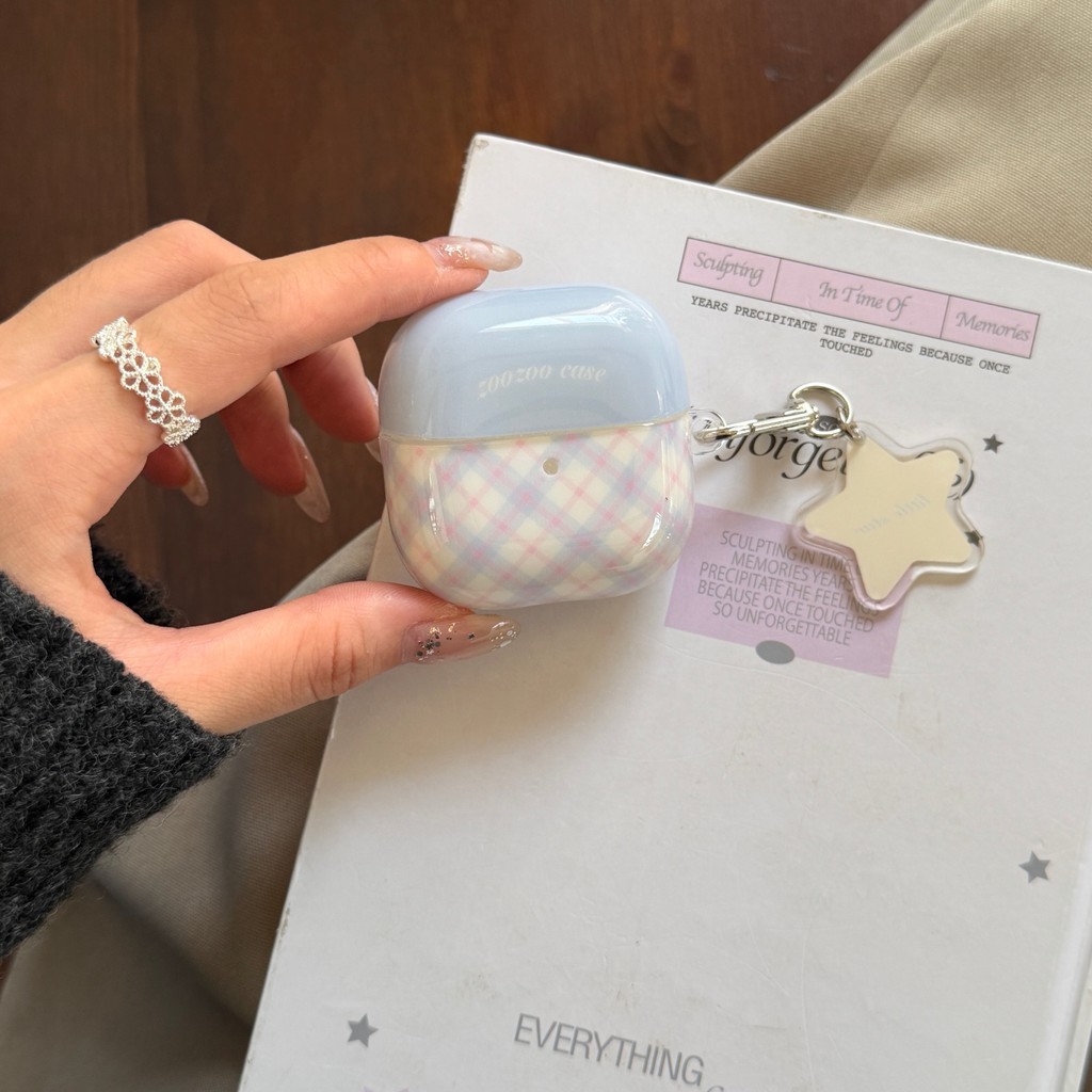 Korea Sederhana Plaid Polka Dot Silicone Case untuk Samsung Buds live / pro / 2 / pro / FE untuk Sam