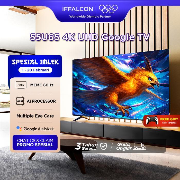 PROMO GASPOLL iFFALCON 55 inch U65 Series Google TV (Android 12) Smart Digital - 4K UHD - Dolby Audi