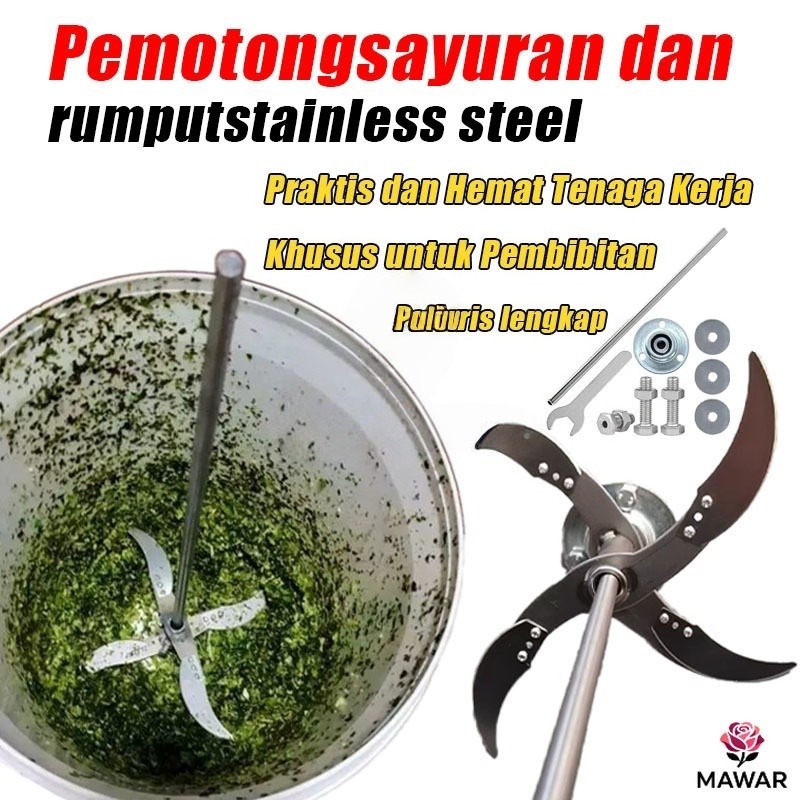 [COD] Pisau Choper Rumput Mata Pisau pencacah pakan ternak Pisau Cacah Rumput Multifungsi Daun Sayur