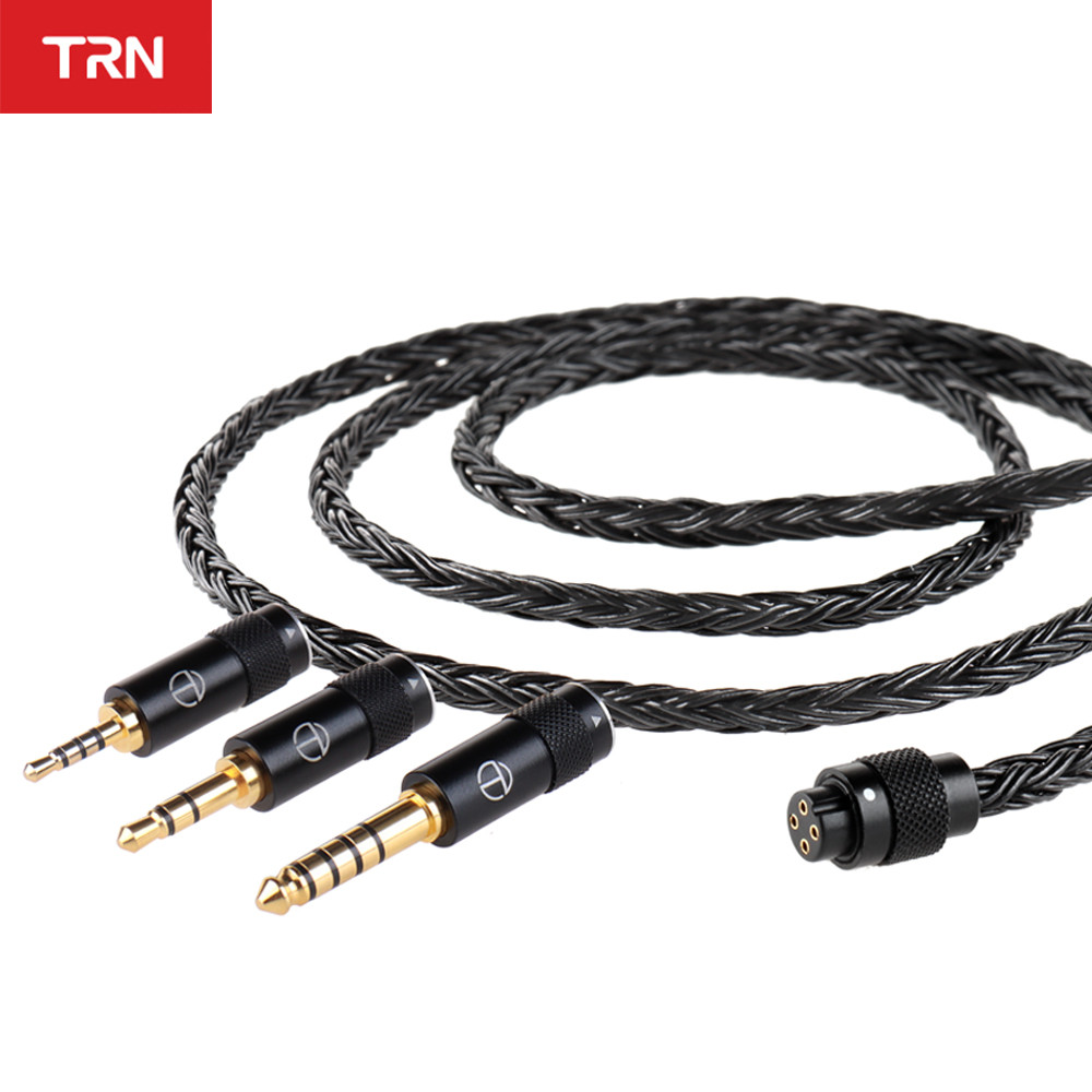 TRN T2 PRO 16 Core Silver Plated HIFI Upgrade Cable 3.5/2.5/4.4mm Plug MMCX/2Pin For TRN KZ CCA Earp