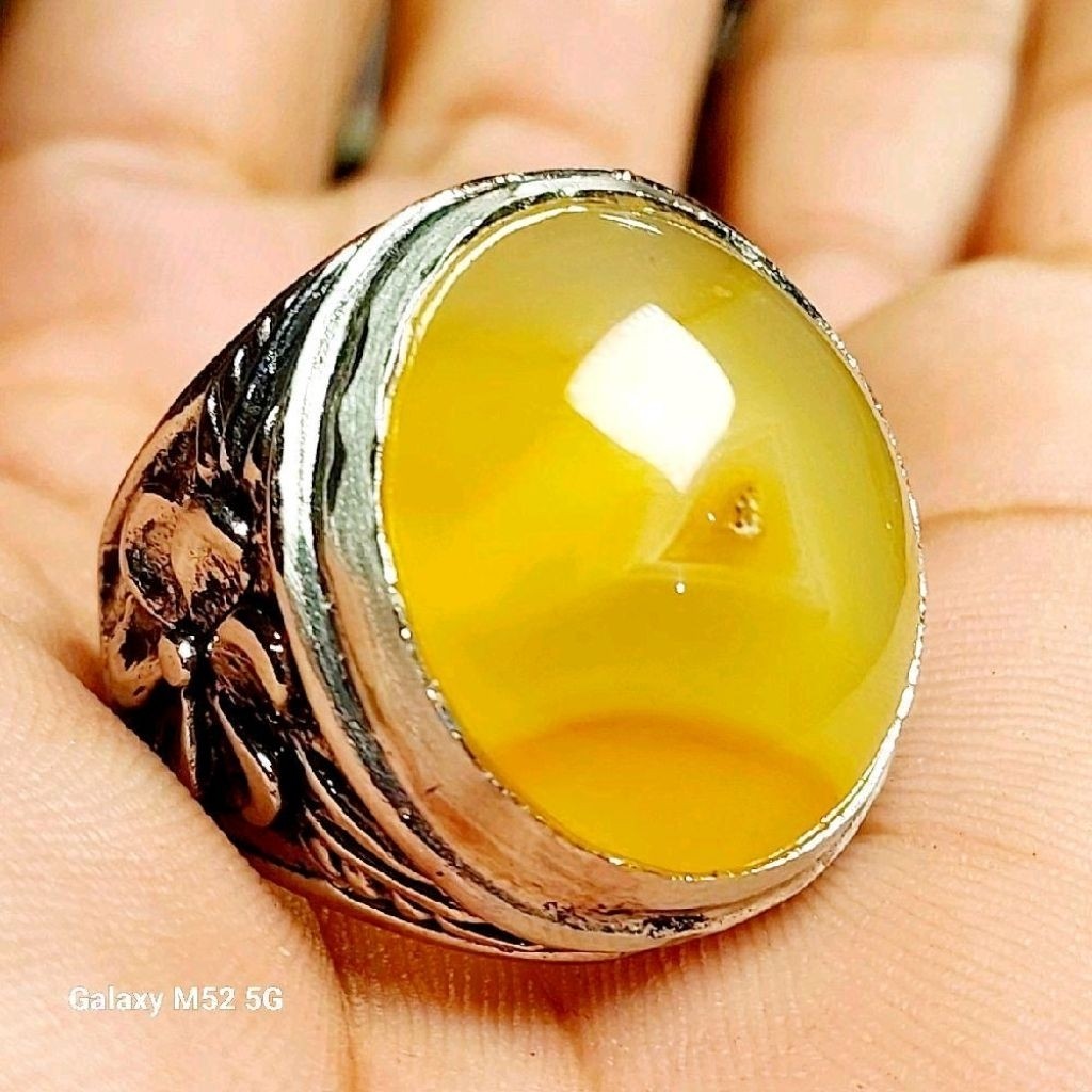 Cincin sulaiman combong alam asli natural ring alpaka super mewah elegan Batu akik