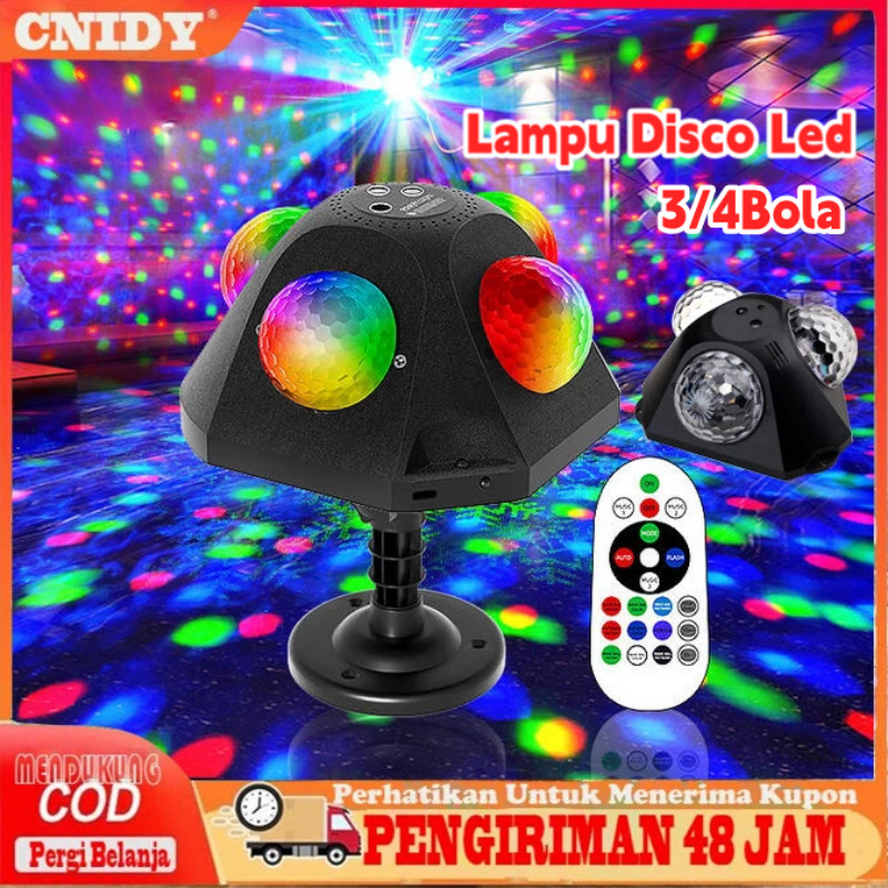 [COD]Lampu Disco Laser Sensor Suara Musik Sorot Panggung LED RGB with Remote Control Lampu Diskotik 
