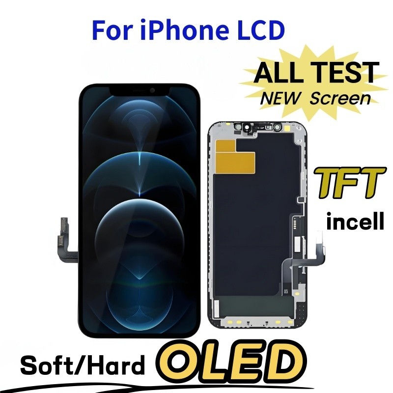 A+ For iPhone 11 12 Pro Max splay Soft Hard OLED Screen Support True Tone 3D Tou TFT incell X/XR/XS 