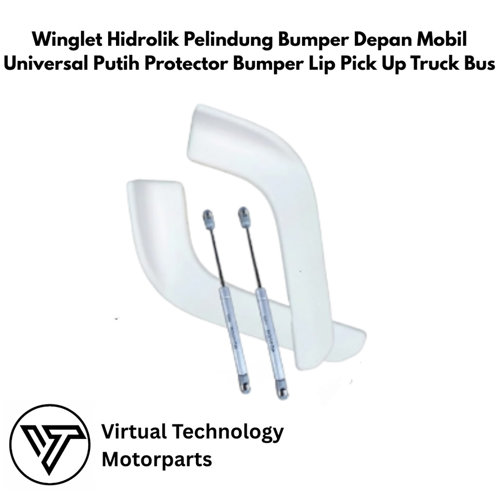 Winglet Hidrolik Pelindung Bumper Depan Mobil Universal Putih Protector Bumper Lip Pick Up Truck Bus