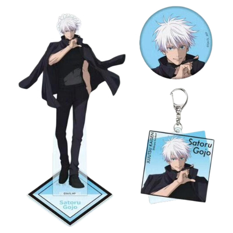Anime Gojo Satoru Acrylic Stand Figure Doll Game Satoru Gojo Keyain Pent Keyring for Gift