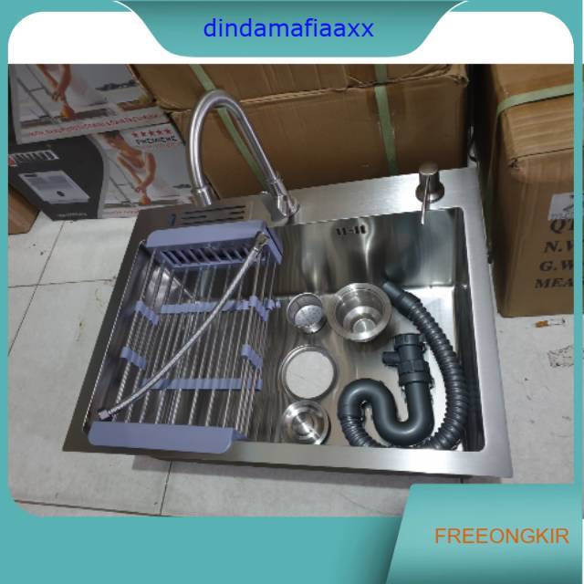 bak cuci piring thsink stainless SUS304 60X45 PAKET LENGKAP