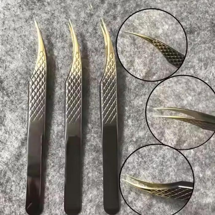 pinset eyelash extension enak digunakan dan sangat rapat - Lurus Lengkung