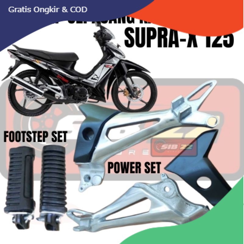 Power Footstep Pijakan Kaki Belakang HONDA SUPRA X 125 New karburator karbo sepasang kanan kiri mode