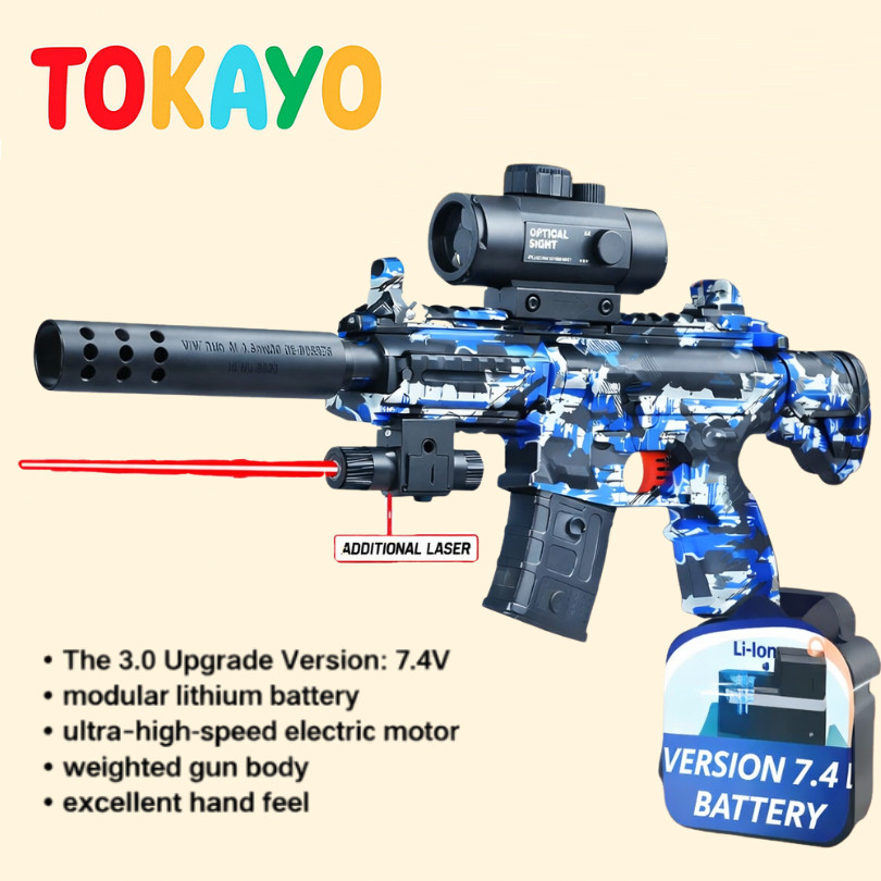 Tokayo Mainan Water Gel Blaster Elektrik Anak Rifle Laser Baterai Rechargeable 7.4V Aksesoris SNI