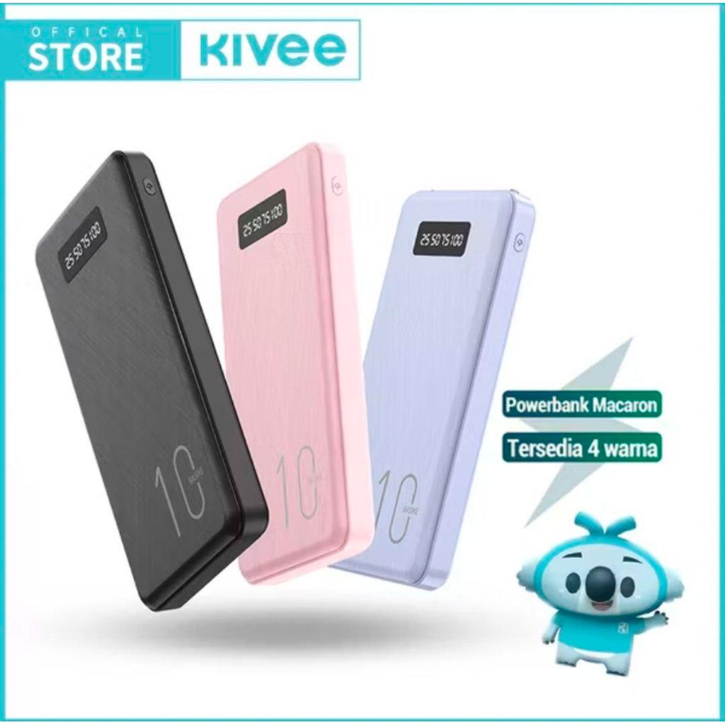 KIVEE Powerbank 10000 mAH Real Capacity Fast Charging Power Bank For Android Iphone Tablet With Cabl