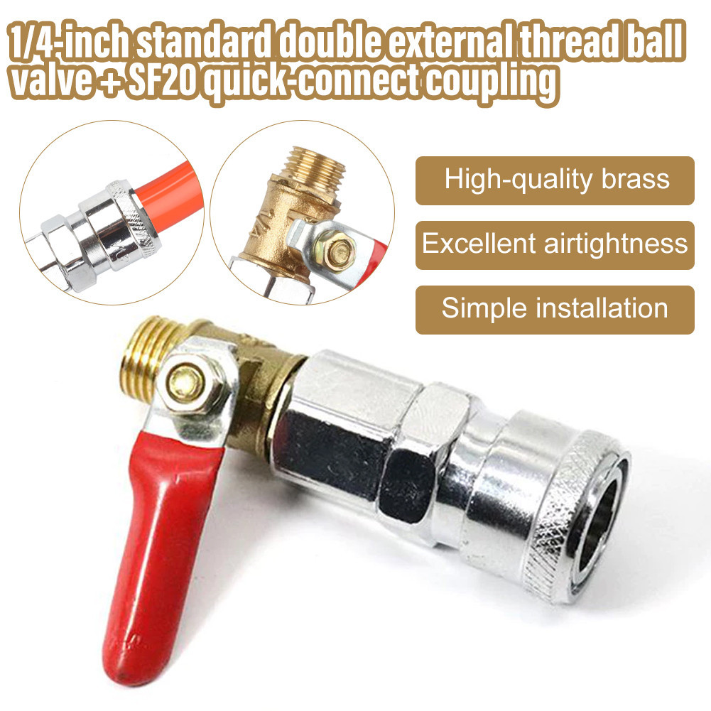 Kran sambungan kompresor Quick Coupler SF20 dan kran 1/4