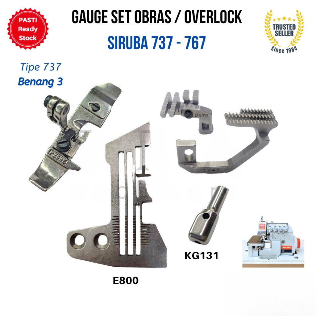 HARTA KARUN SIRUBA Gauge set OBRAS  747 757 737 767 getset obras overlock Benang 3 4 5 6 E868 E800 E