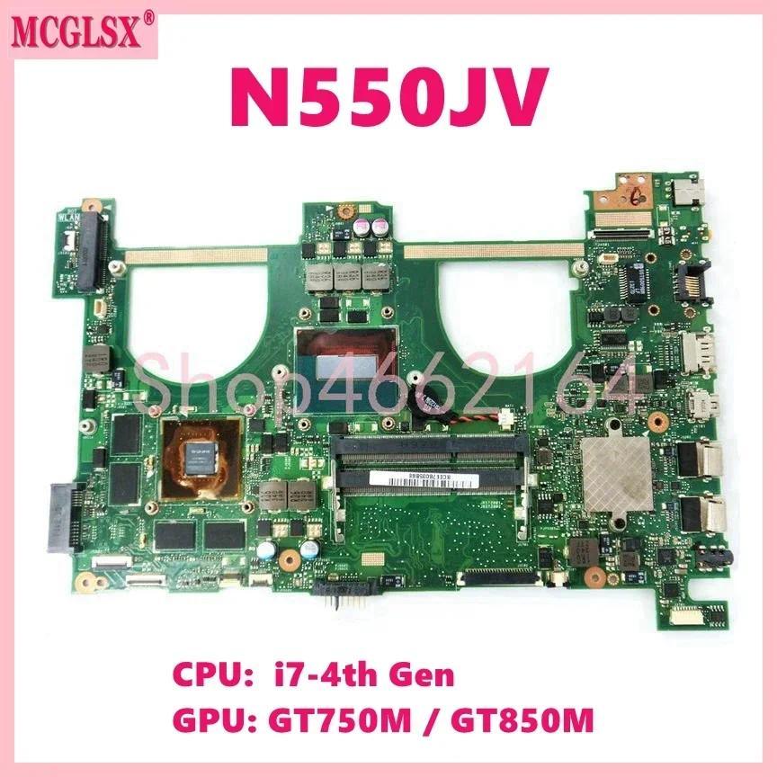 N550JV with i5 i7-4th Gen CPU GT750M/GTX850M GPU Mainboard For ASUS N550J Q550JV N550JV N550JK N550J