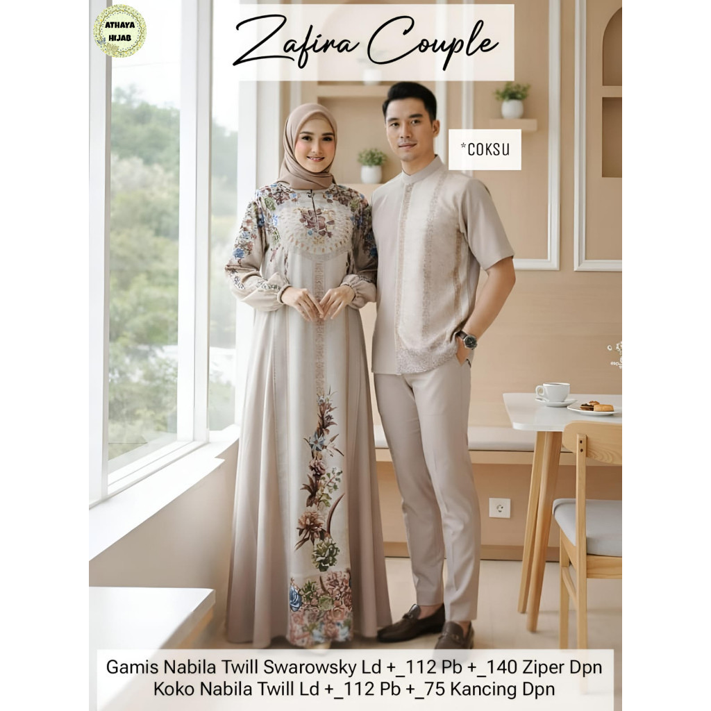 1102      ZAFIRA COUPLE by AtHAYA FASHION HIJAB  ORIGINAL BRAND SOLO