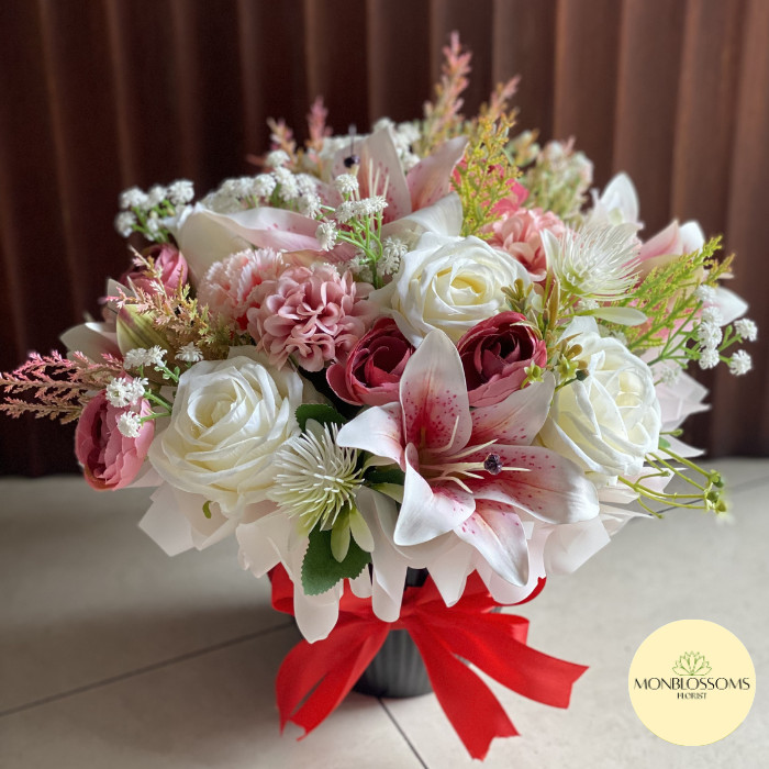 Monblossoms | Bloom Box Mix Artificial Flower | Buket Bunga | Bouquet Bunga | Buket Bunga Artificial