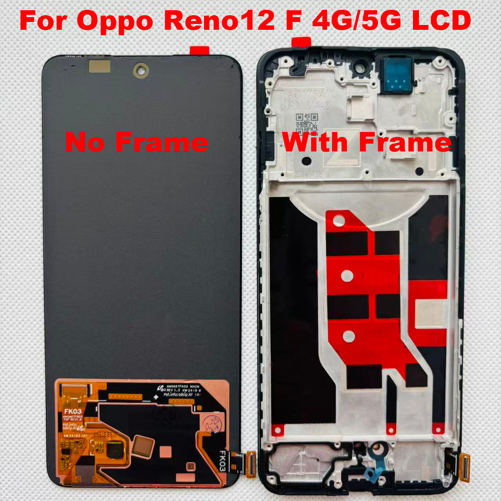 6.67"Super AMOLED al For Oppo Reno12 F 4G LCD CPH2687 splay Tou Screen gitizer For Reno12 F 5G CPH26