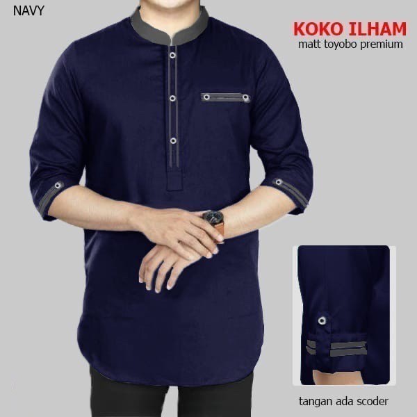 promo terbaru boom - koko kurta ilham s m l xl xxl 3xl pakaian fashion muslim koko kurta atasan