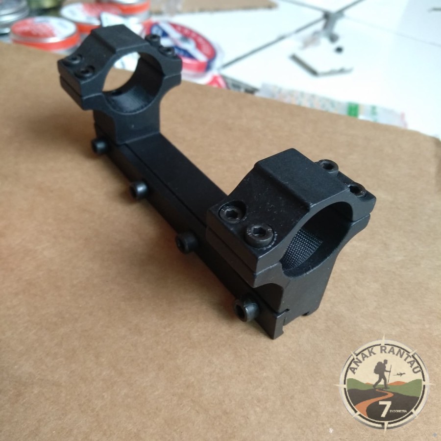 Mounting Teleskop One Piece 4 Baut Rel 11mm OD 25mm Alumunium Alloy Stabil Anti Getar