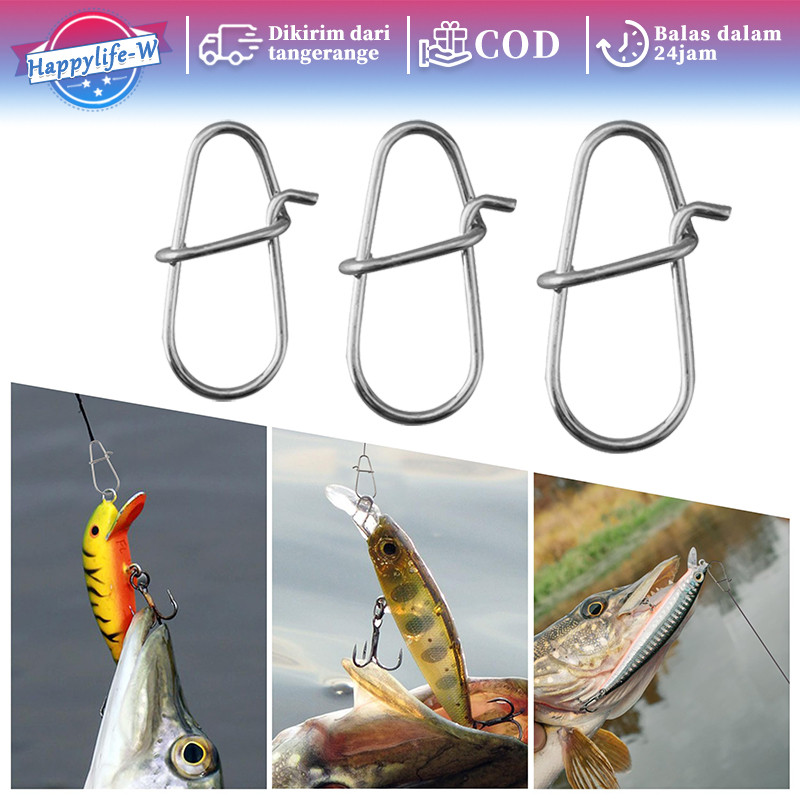 100Pcs Peniti Pancing Snap Stainless Kuat Untuk Segala Jenis Umpan Ikan