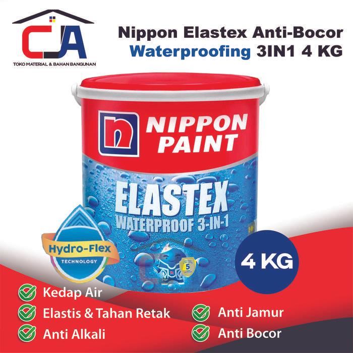 Nippon Elastex Aquaproof 4 KG / Cat Tembok Anti Bocor Waterproof Abu - Putih