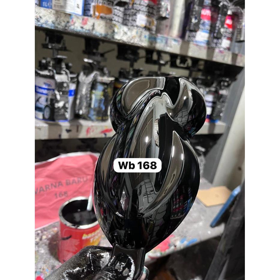 cat hitam deep black/cat hitam super pekat pu/cat motor dan mobil bahan pu 100% - 200ml