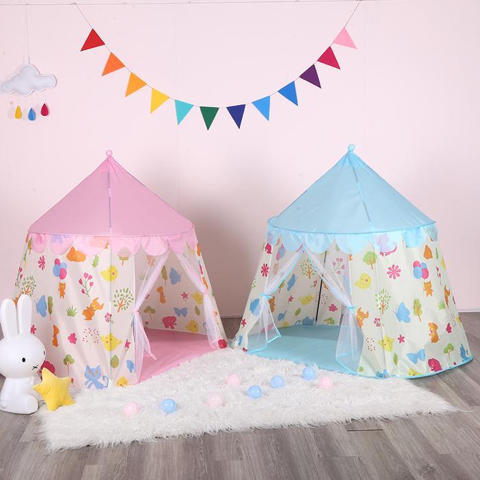 LO Tenda Anak Model Rumah 2 Pintu Warna Warni Tenda Castle Tenda Princess Anak Rumah - TENDA M017A B