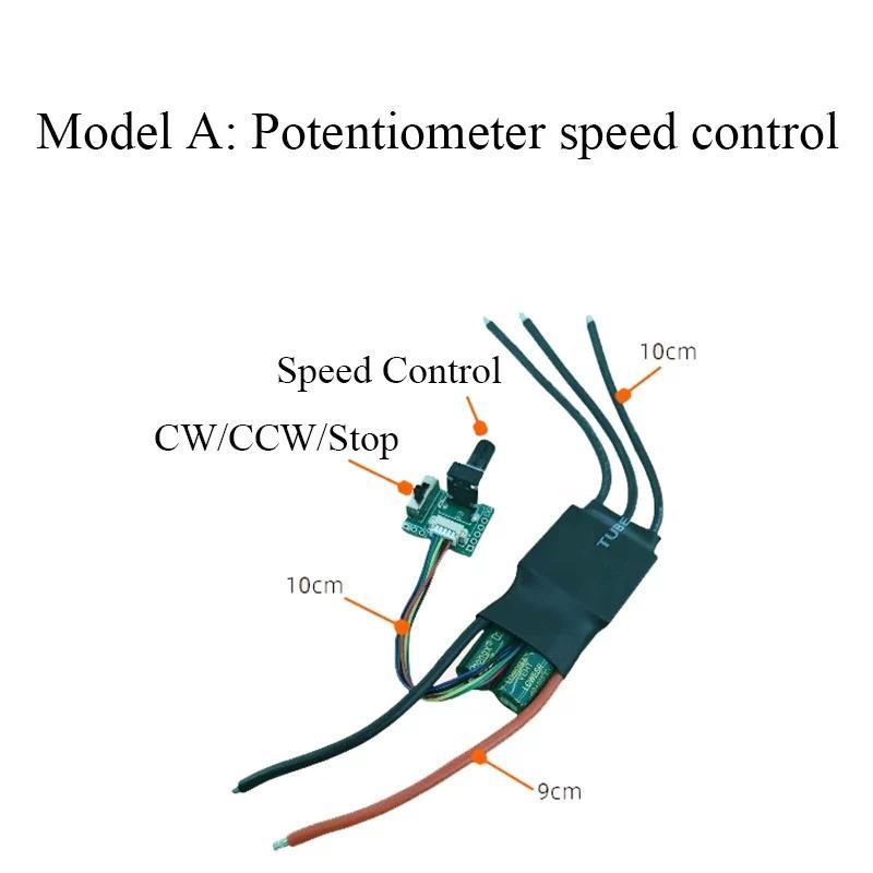 DC 6-30V 12V 24W 200W Modul Pengontrol Kecepatan Motor Tanpa Sensor BLDC 3-Fase