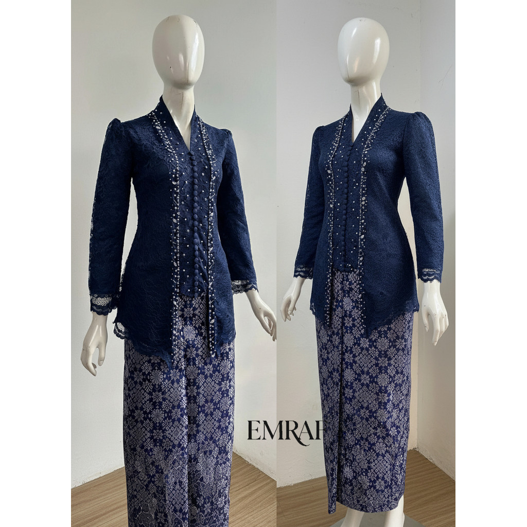 New Arivall Kebaya Ivory Brukat Lace Premium Kebaya Kancing Bungkus 25 Kombinasi Payet Kerah Vinex