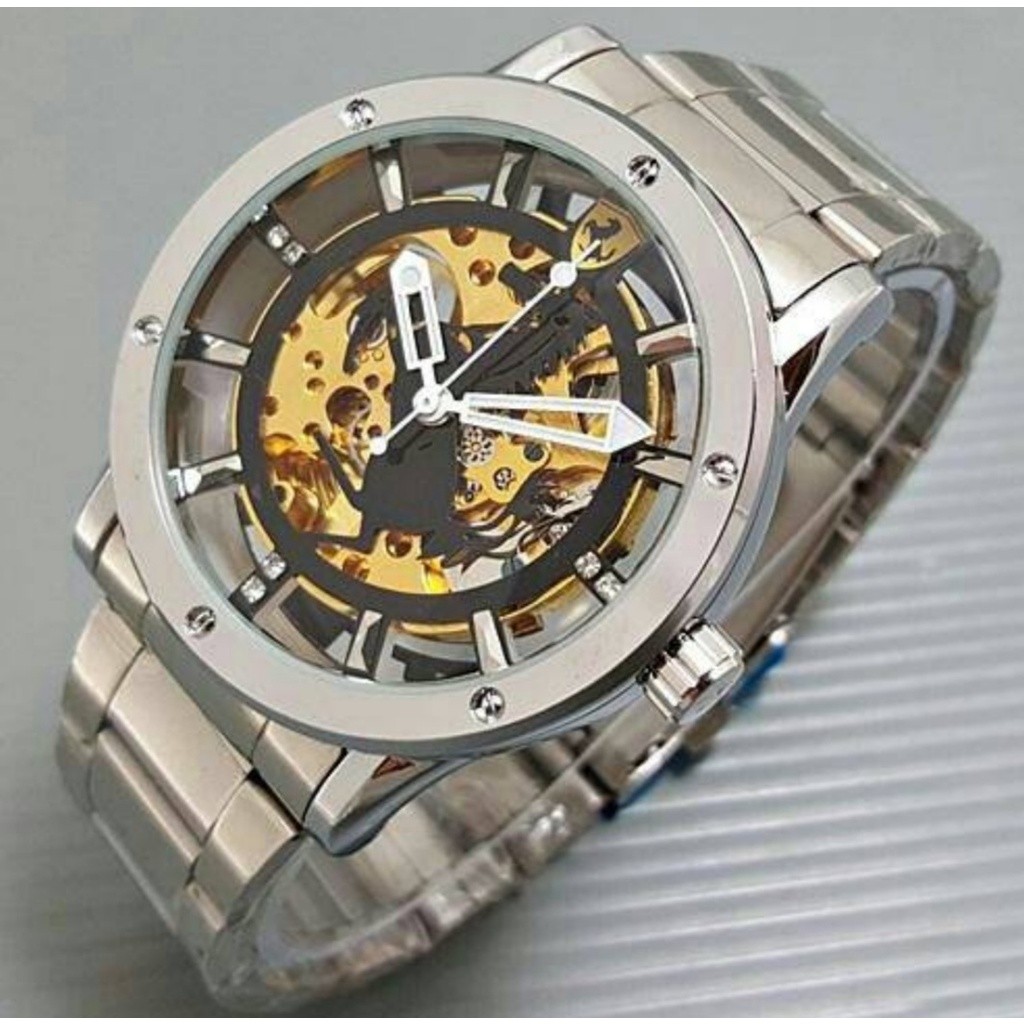 FLASH SALE JAM TANGAN FERRARI MESIN OTOMATIS TANPA BATRAI RANTAI STAINLESS FREE BOXX