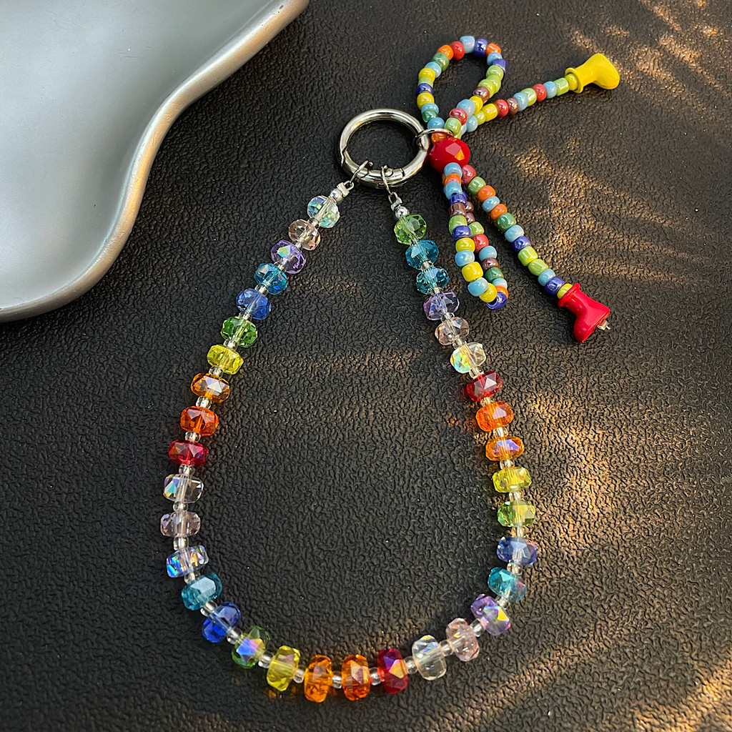 Mobile Phone Chain Hanging Chain Handmade Bead Pent Short Bracelet Bag Keychain