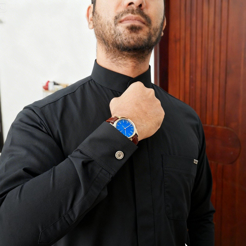 JUBAH AL LUTHFI FULL BLACK MEWAH