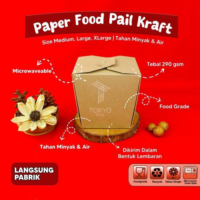 PAPER FOOD PAIL /RICE BOX PAPER/FOOD PAIL BOX MEDIUM/LARGE (PER PACK) - FOOD PAIL M