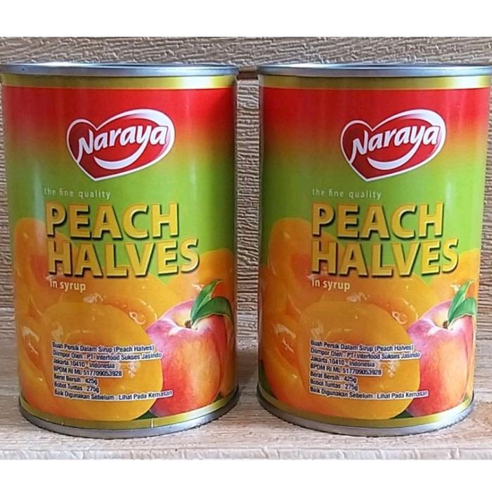 Buah Peach Kaleng 425gr / Peach Kaleng / Naraya Peach / Buah Kaleng - -