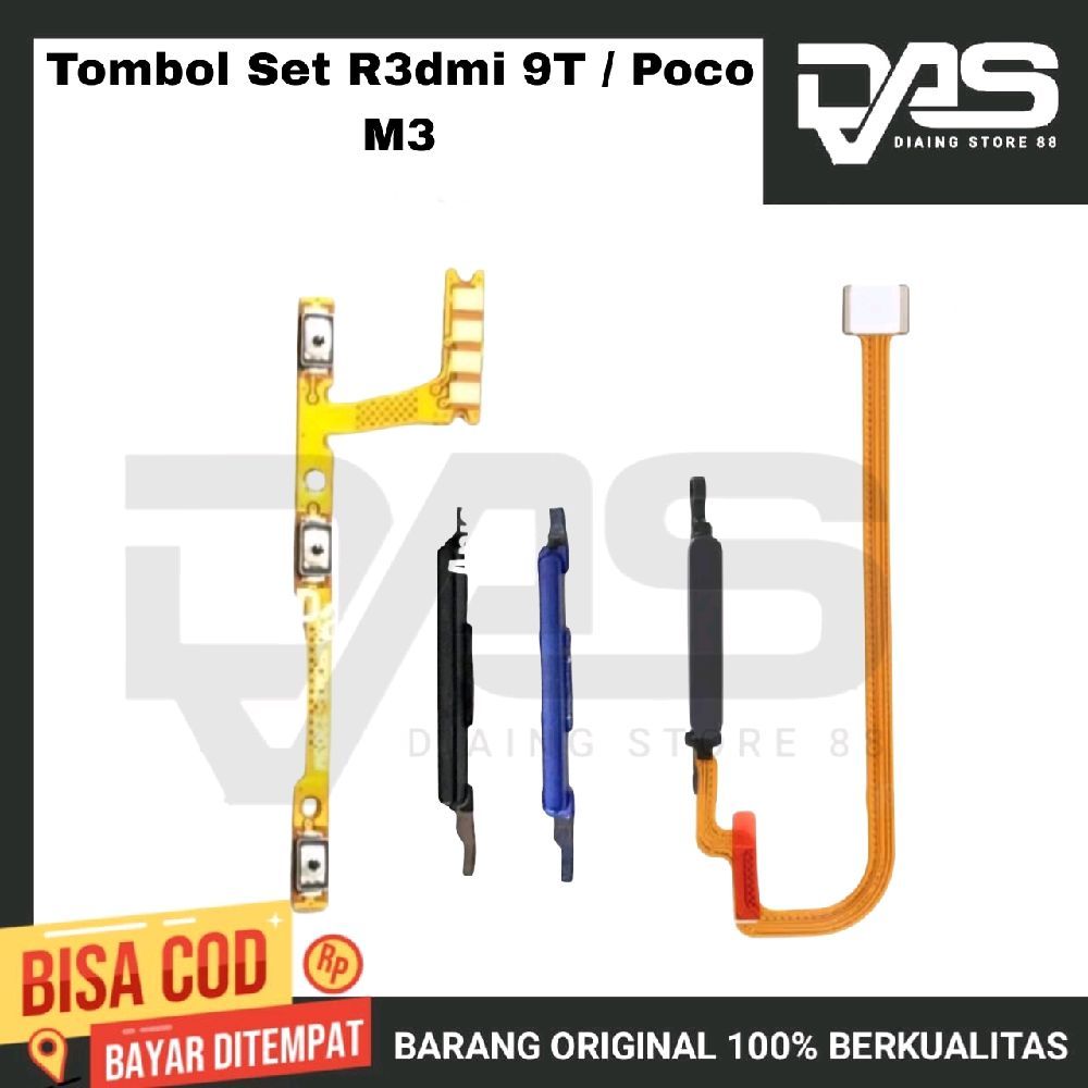 Untuk Redmi 9T / Poco M3 Tombol Luar On Off / Finger Volume + Flexibel On Off Volume
