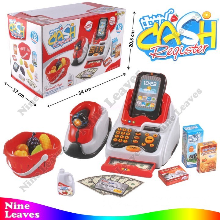 Mainan Cash Register B/O + Keranjang + Acc Cash Register