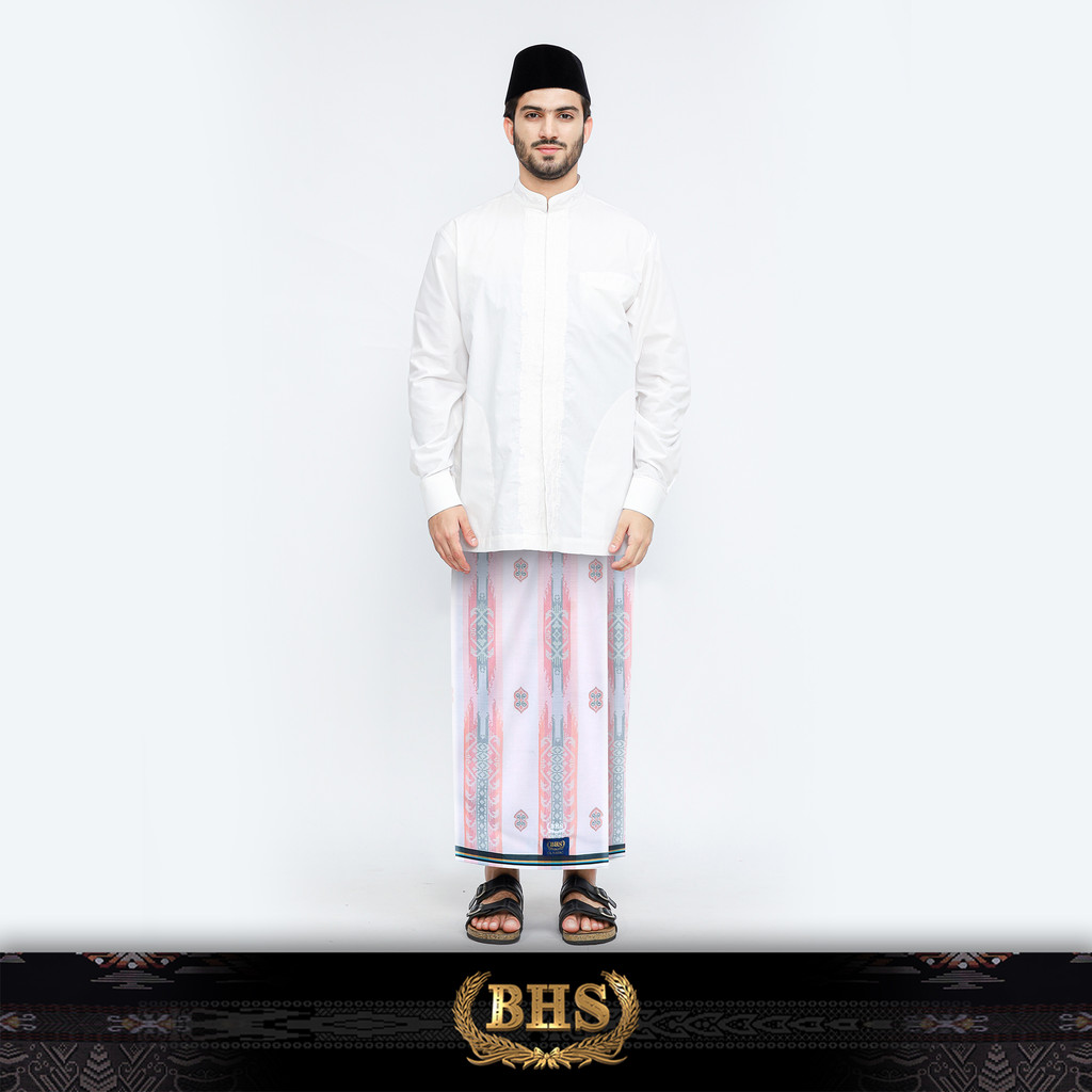 Sarung BHS Classic Gold Motif C48 JGN Putih Merah