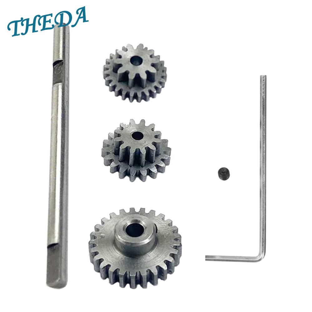 Metal Transmission Gear with D Axis Gearbox Steel Gears Set for 1/10 WPL D12 RC Car Upgrade Parts Ac