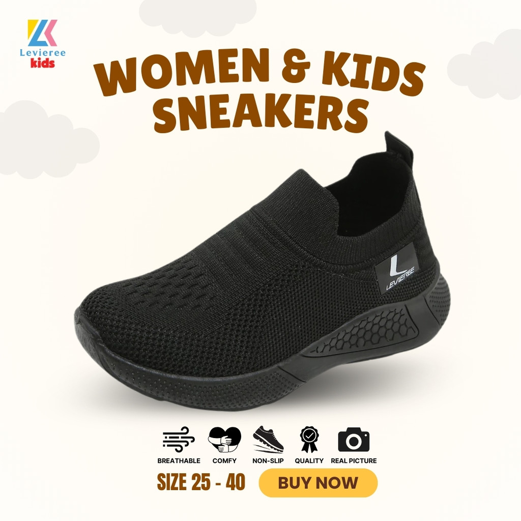 LVRkids Shotaro  SIZE 25-40 LV0438 Sepatu Sekolah Anak SD Sepatu Slip On Anak Hitam Tanpa Tali Sepat