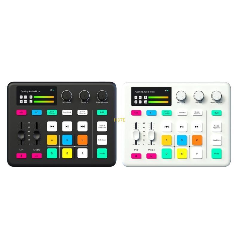 48V Flexible Live Sound Card Bluetoothcompatible Live Broadcast Sound Card