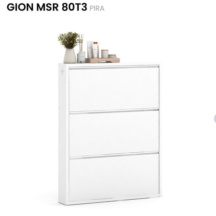 Rak sepatu besi gion 3 susun - Putih