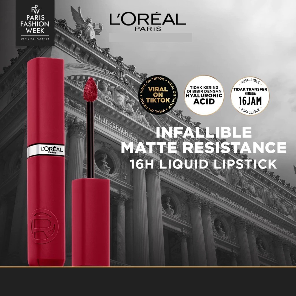 L’Oréal Paris Infallible Le Matte Resistance Liquid Lipstick 16H Long Lasting Lipcream Lip Cream Lor