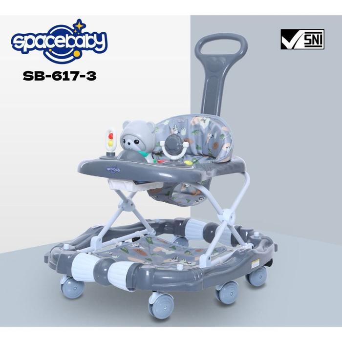 Baby's Boo Baby Walker Space Baby 612-3 Baby Walker Murah, Bisa Ayun - SB 617-3 - GREY