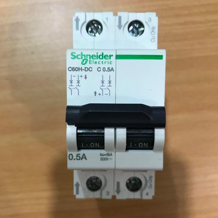 MCB C60H-DC 2P 0.5A Schneider