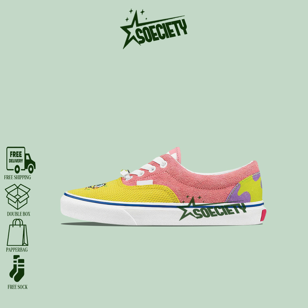 Sepatu Sneakers Vans Era x Spongebob Best Buds Best Friends Pink Yellow BNIB Unisex