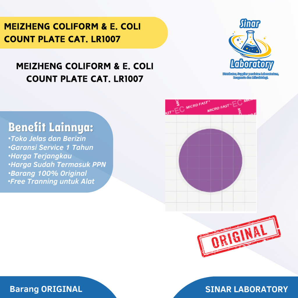 Meizheng Coliform & E. coli Count Plate cat. LR1007 (Equal dengan Petrifilm)