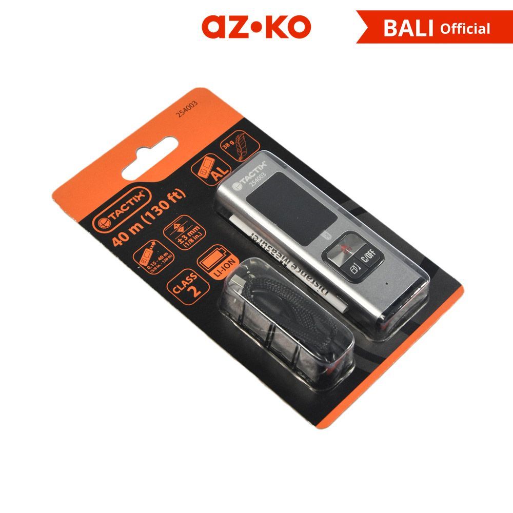AZKO Tactix 40 mtr Meteran Laser Digital - Hitam Alat Pengukur Barang Alat Ukur Bangunan Measuring L