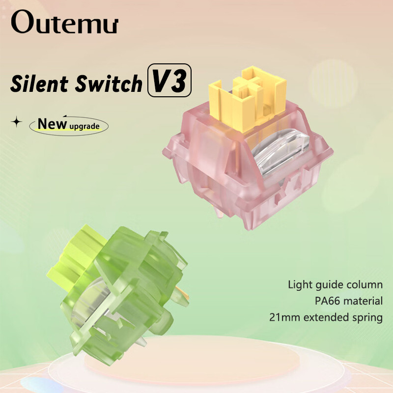 Outemu Silent Peach V3 Switch Lubed Silent Lemon V3 Switches Mechanical Keyboard Linear Tactile 5Pin
