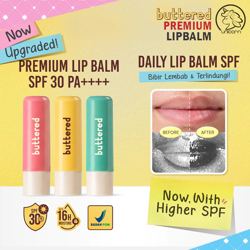BUTTERED Premium Lip Balm SPF 15 / Lip Balm Buttered