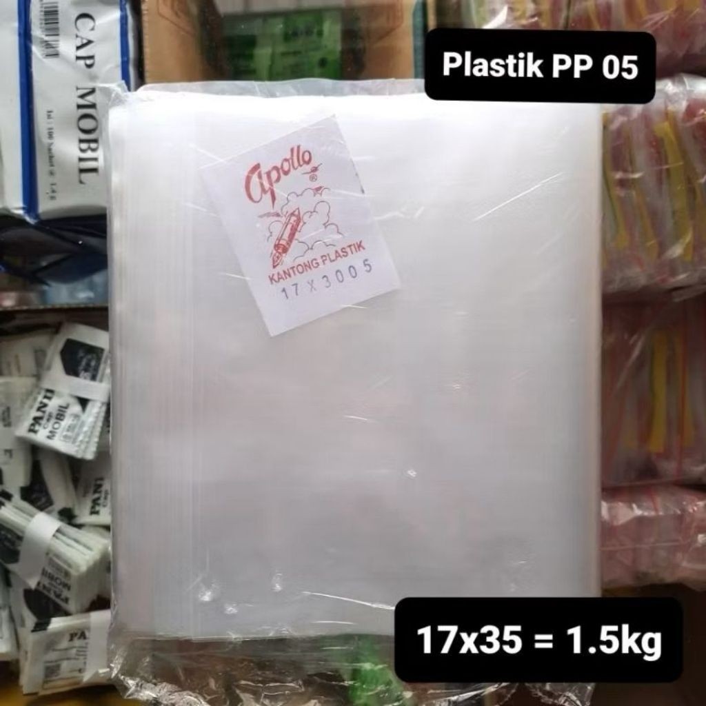 [LINGKA] Plastik pp Tebal 05 apollo 17x35 1,5 kg plastik packing tebal bening plastik packing sealer