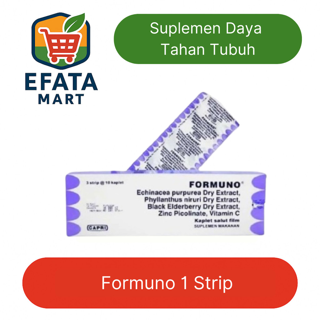 Formuno Kaplet 1 Strip / Box Suplemen Daya Tahan Tubuh Echinacea Zinc Vitamin C Imun Booster Origina